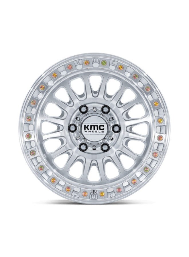 KMC KM552 IMS 17X8.5 5X127 ET-10 CB71.5 GLOSS SILVER /MACH FACE - Image 2